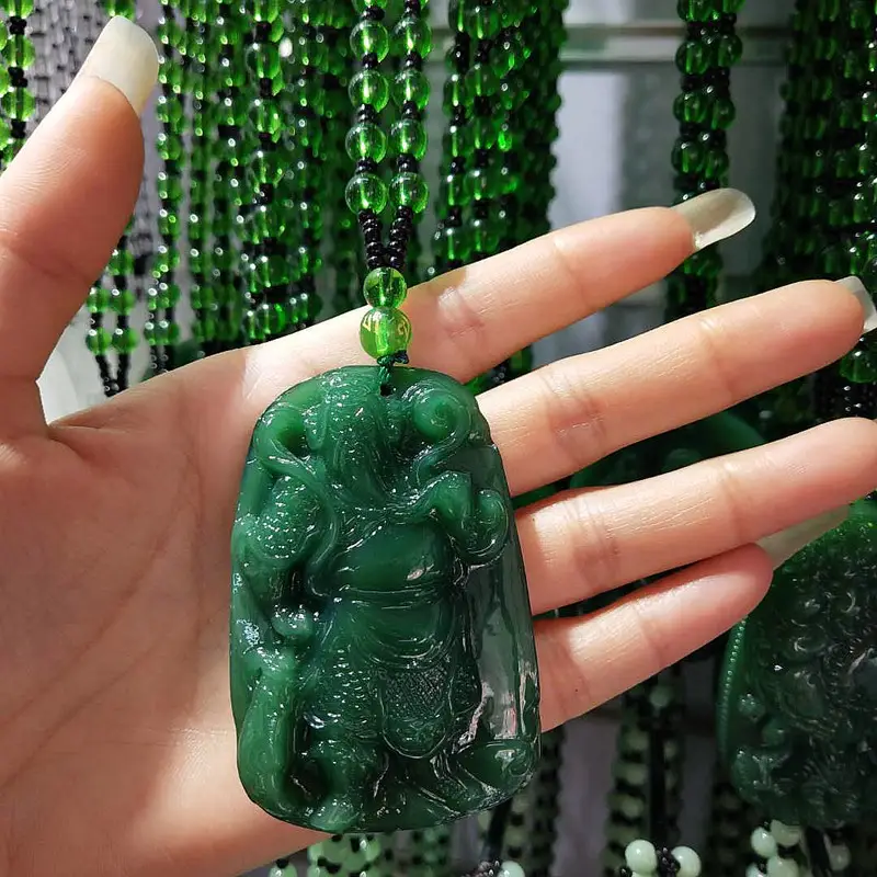Green Imitation Guanyin Dragon Necklace for Women - Image 34