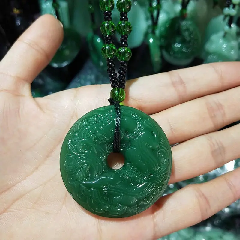 Green Imitation Guanyin Dragon Necklace for Women - Image 16