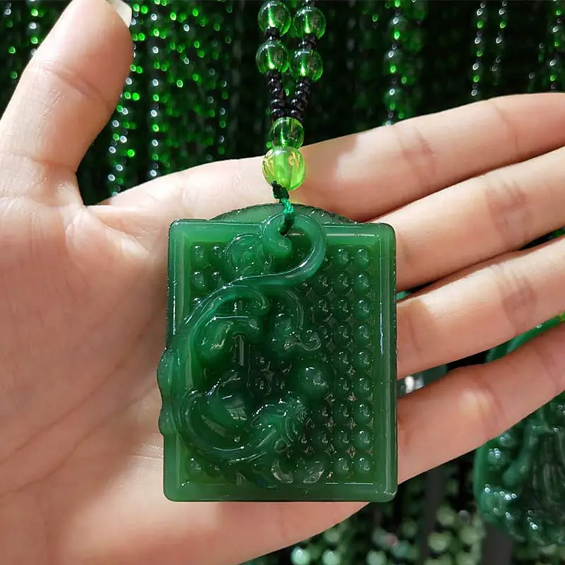 Green Imitation Guanyin Dragon Necklace for Women - Image 21