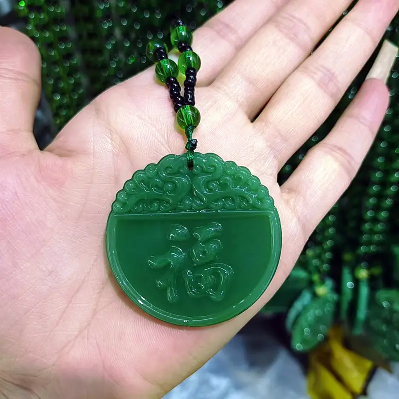 Green Imitation Guanyin Dragon Necklace for Women - Image 23