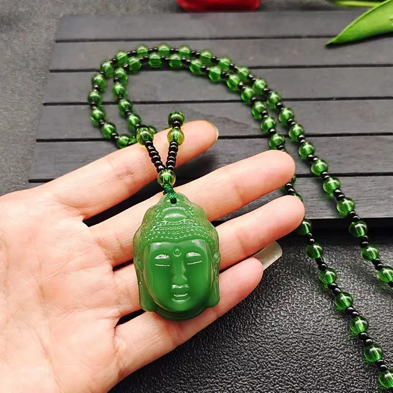 Green Imitation Guanyin Dragon Necklace for Women - Image 26