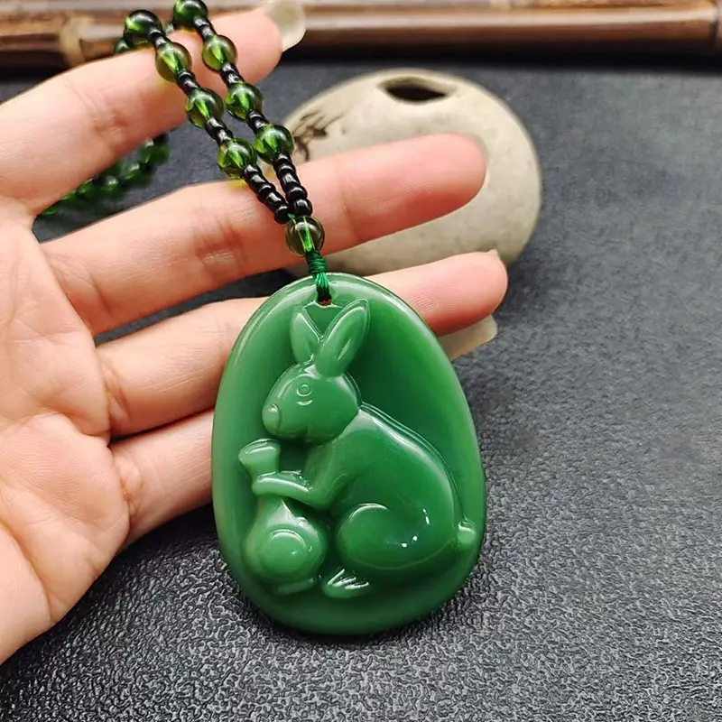 Green Imitation Guanyin Dragon Necklace for Women - Image 28