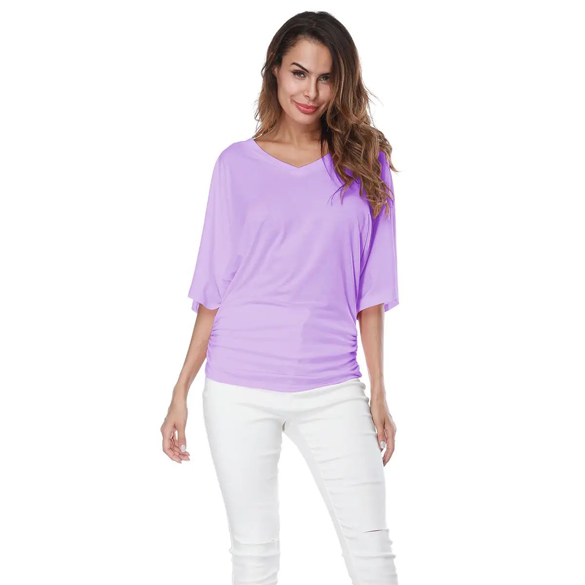 New Women's Loose Pink Bat Shirt T-Shirt - Image 7