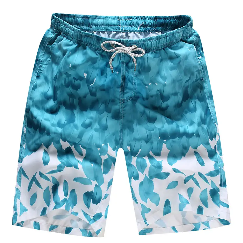 Men's Blue Leaf Print Shorts Large - Image 11