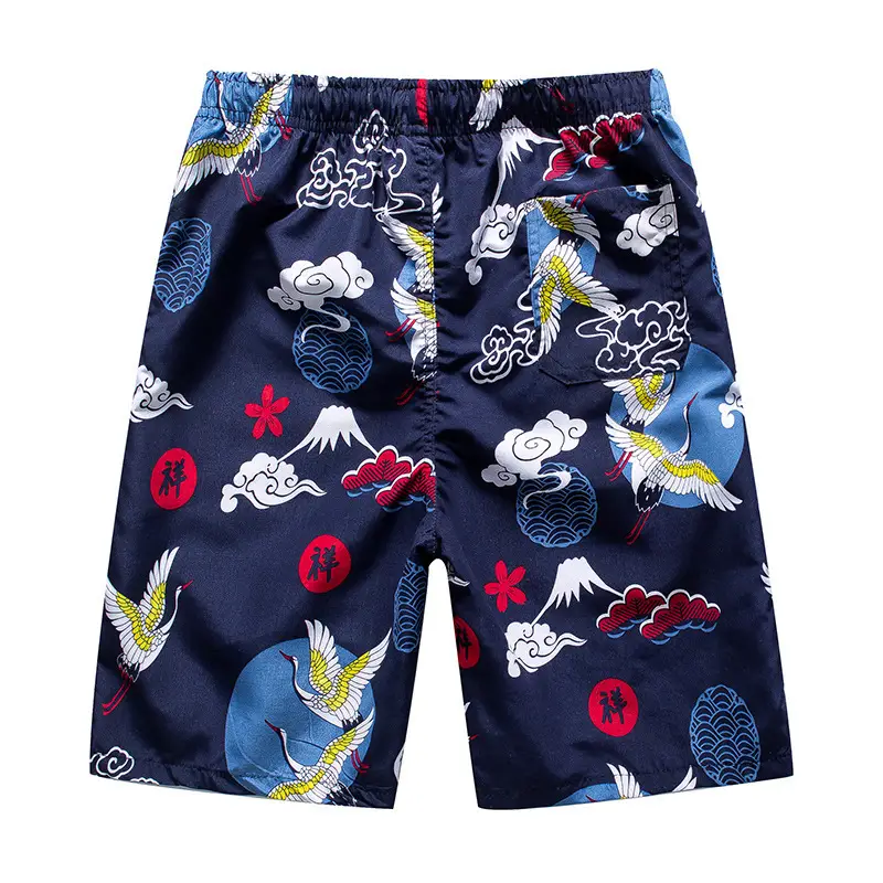 Men's Blue Leaf Print Shorts Large - Image 22