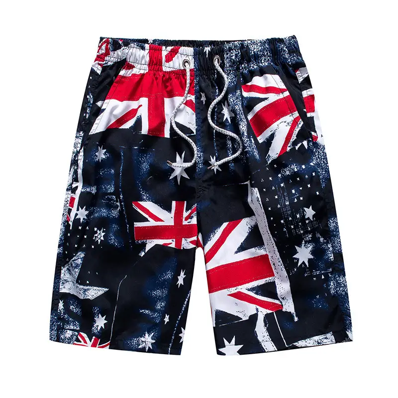 Men's Blue Leaf Print Shorts Large - Image 25