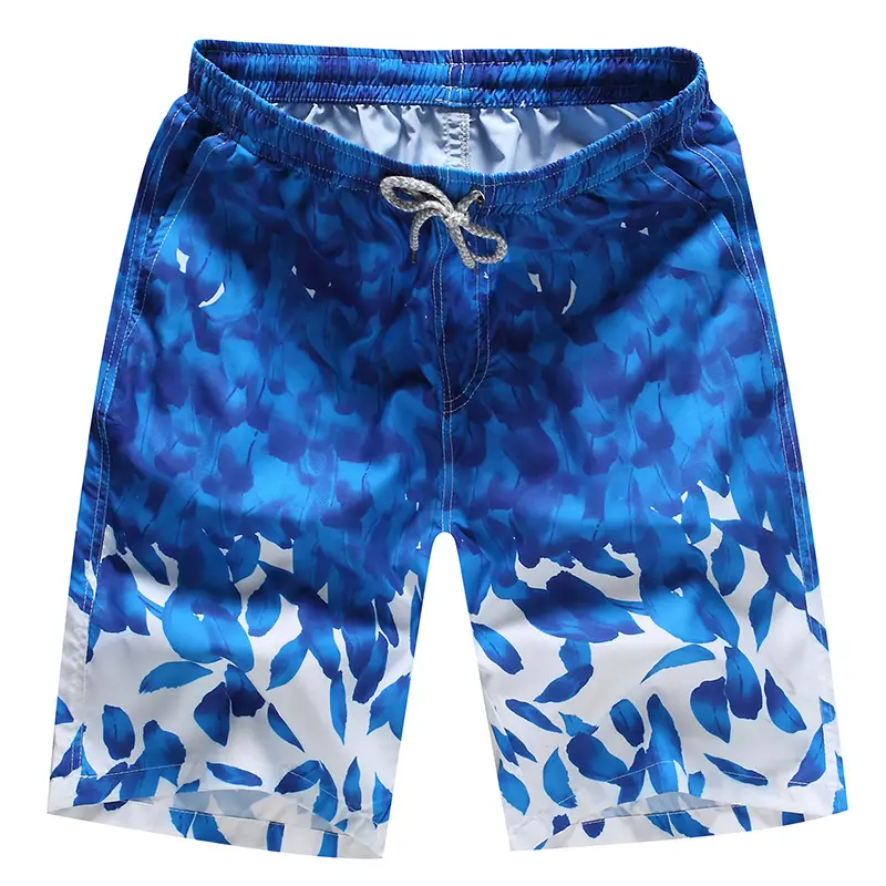 Men's Blue Leaf Print Shorts Large - Image 3