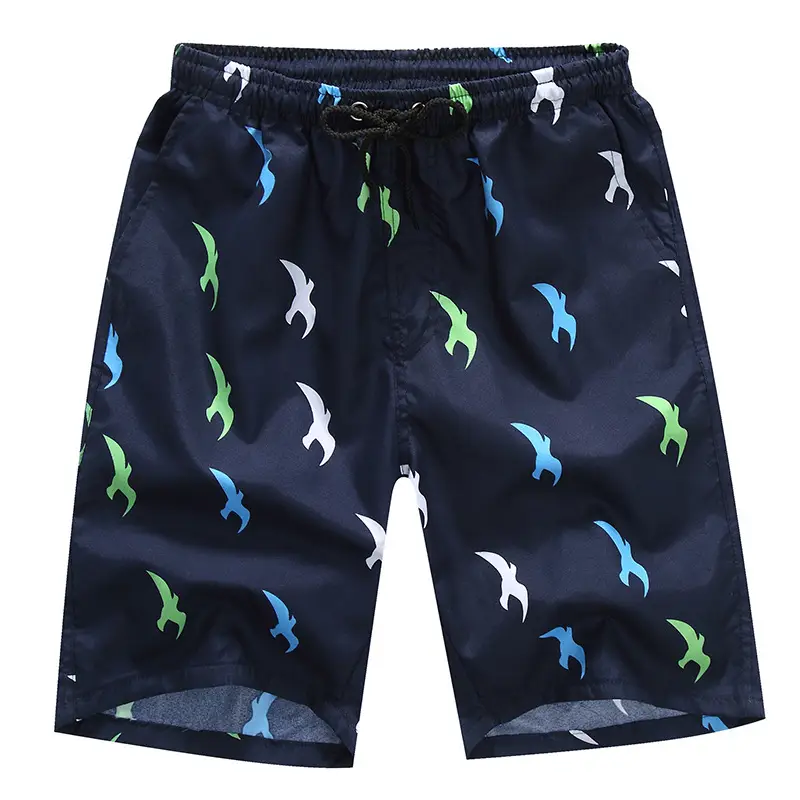 Men's Blue Leaf Print Shorts Large - Image 5