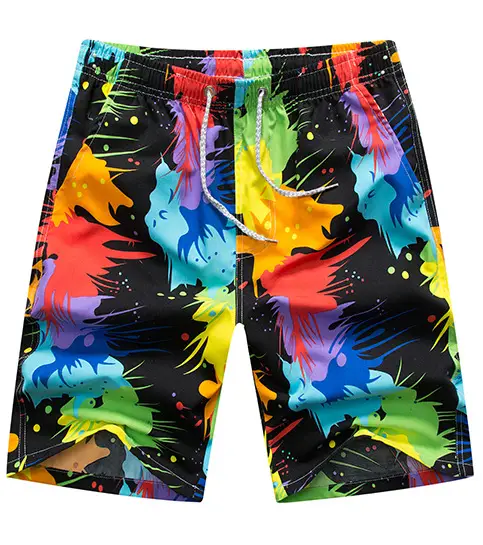 Men's Blue Leaf Print Shorts Large - Image 7