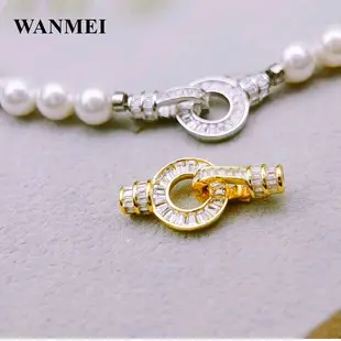S925 Silver Pearl Earrings with Diamond Top Clasp — feature 11
