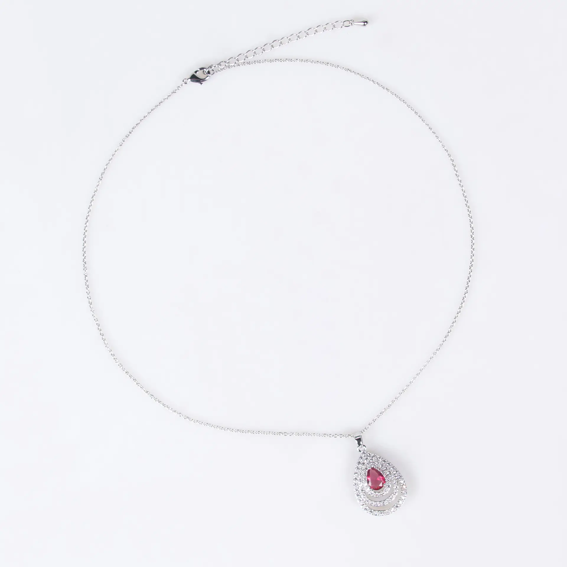 2025 Diamond Water Drop Earrings Necklace Set for Women - Image 7