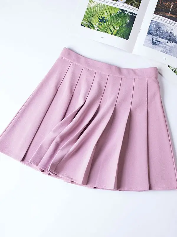 White Pleated Skirt for Girls Women Loose Waist College Style - Image 18