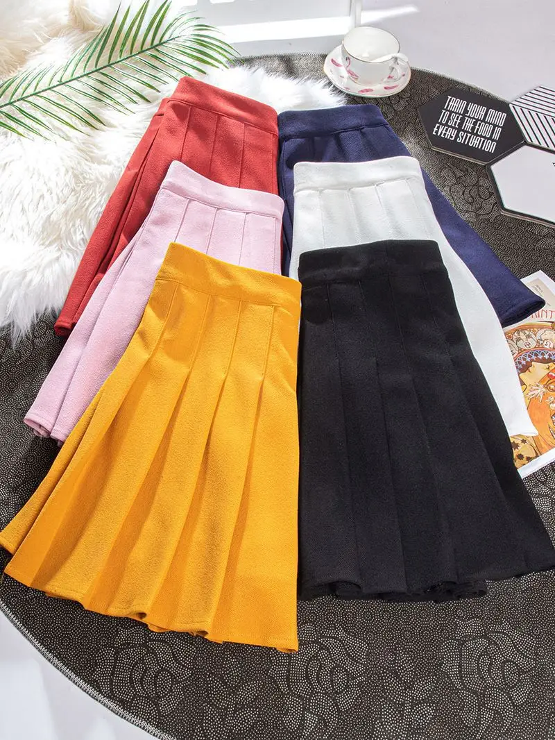 White Pleated Skirt for Girls Women Loose Waist College Style - Image 19