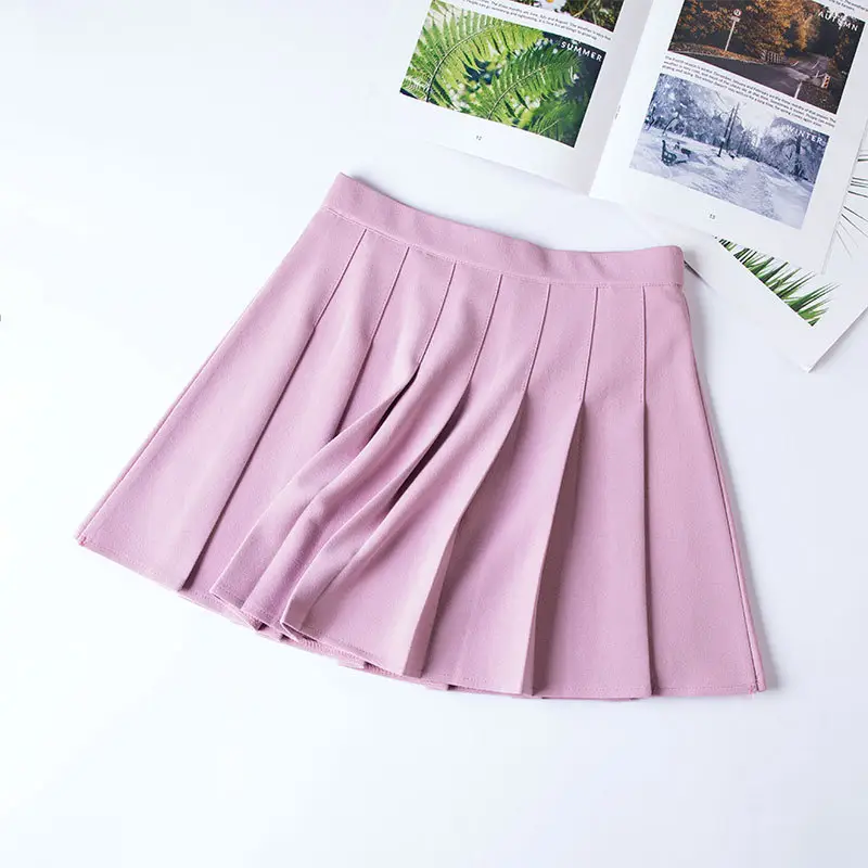 White Pleated Skirt for Girls Women Loose Waist College Style - Image 3