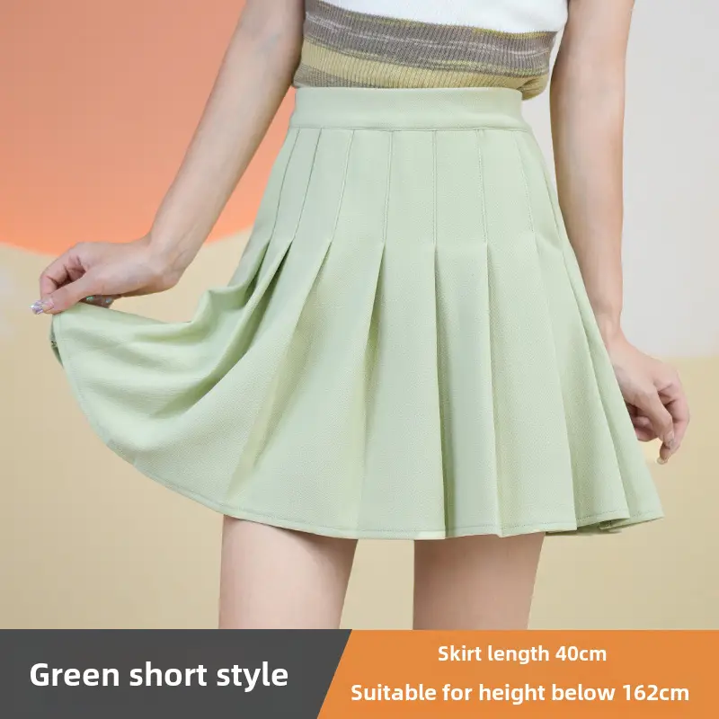 White Pleated Skirt for Girls Women Loose Waist College Style - Image 9