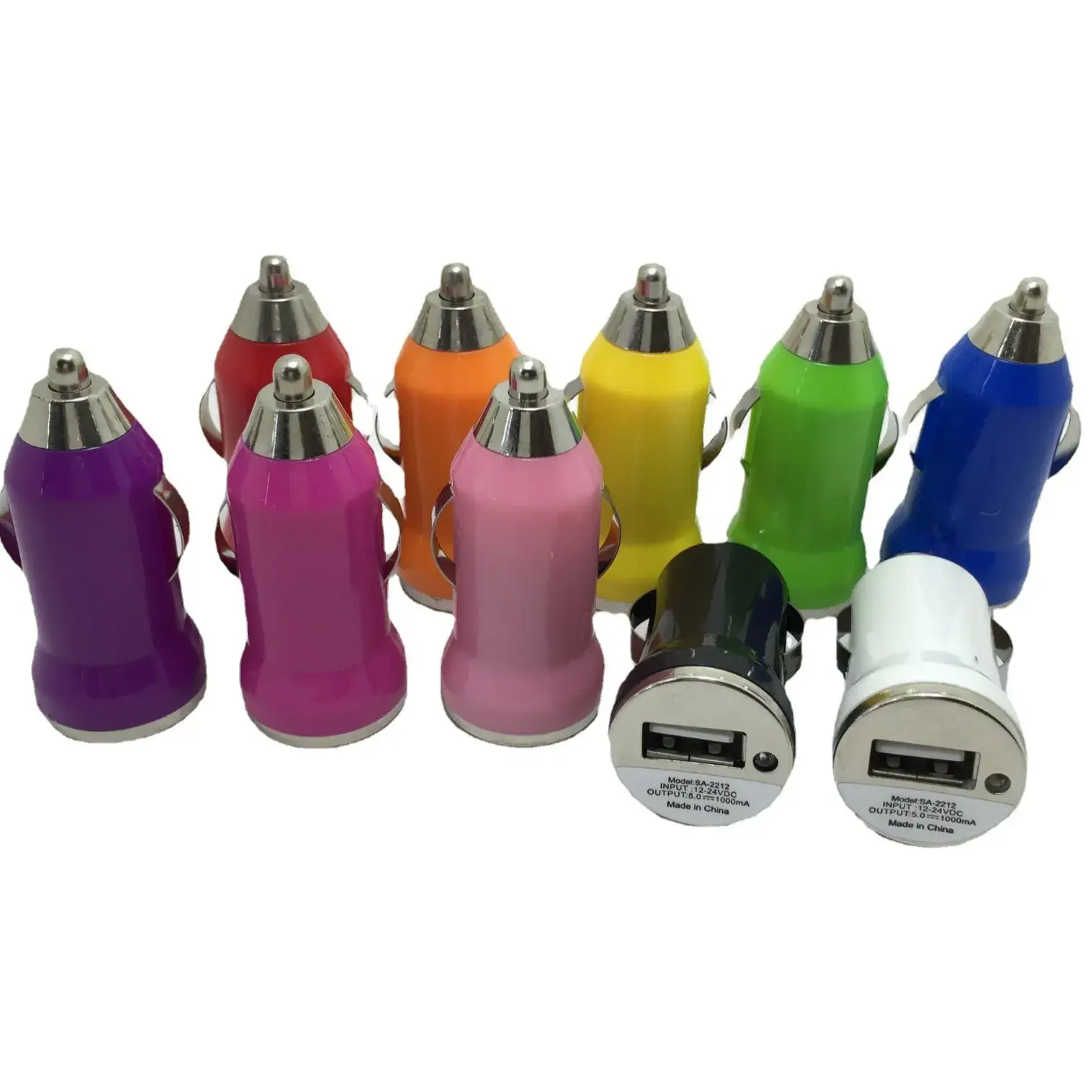 Bullet Car Charger with 10 Colors USB Plug - Image 5