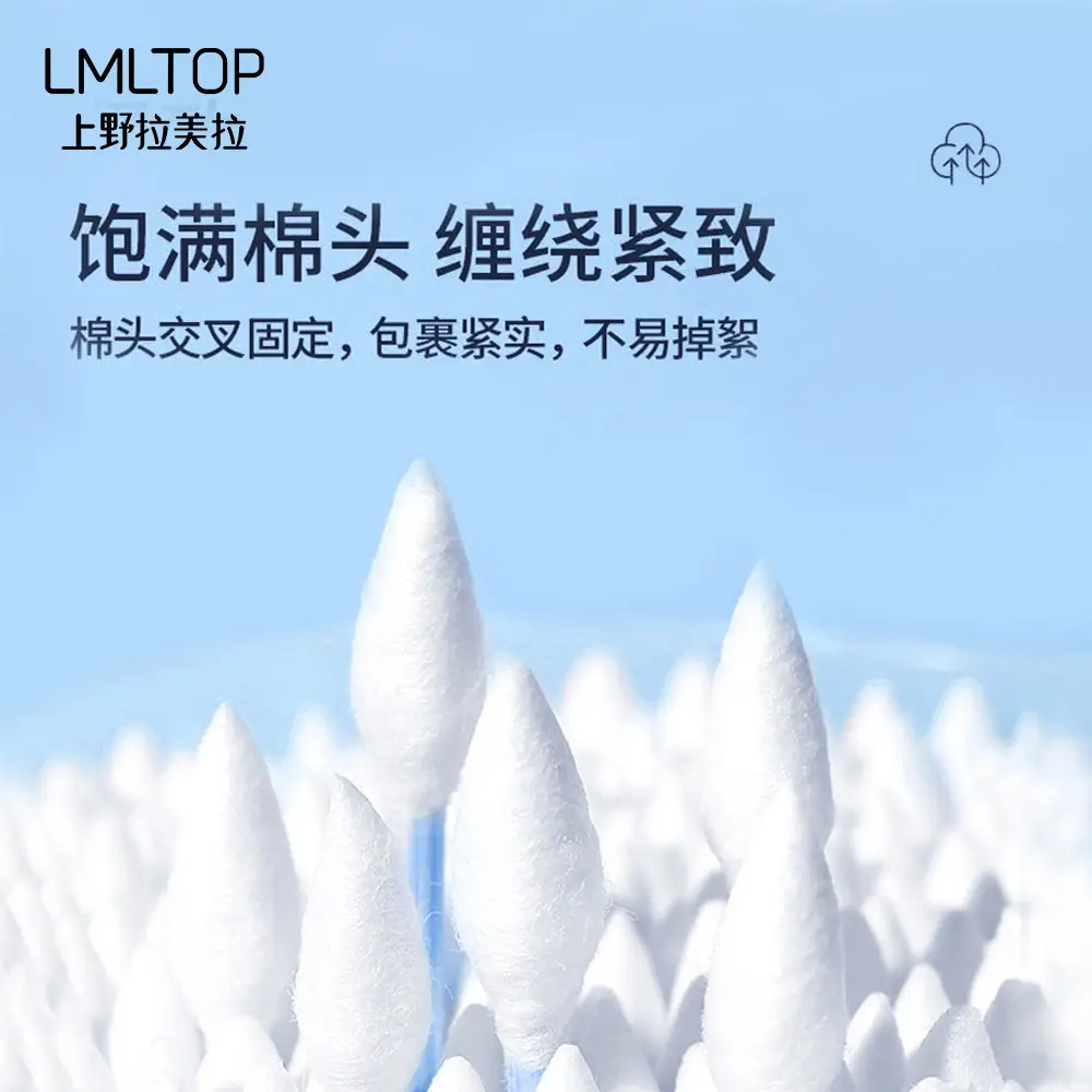 Lmltop Cotton Swabs 300 Pcs Double-Ended Spiral Tip - Image 2