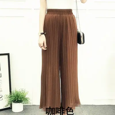 Women Blue Chiffon Ruffled High Waist Pants Set - Image 7