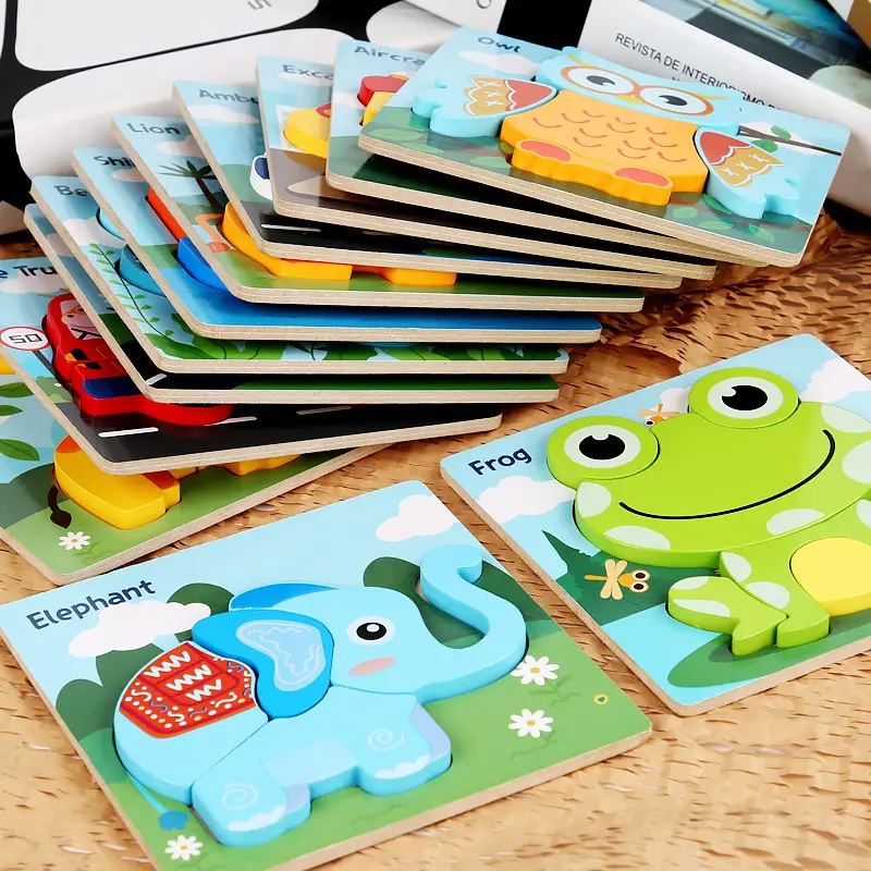 3D Wooden Frog Puzzle for Kids Educational Toy