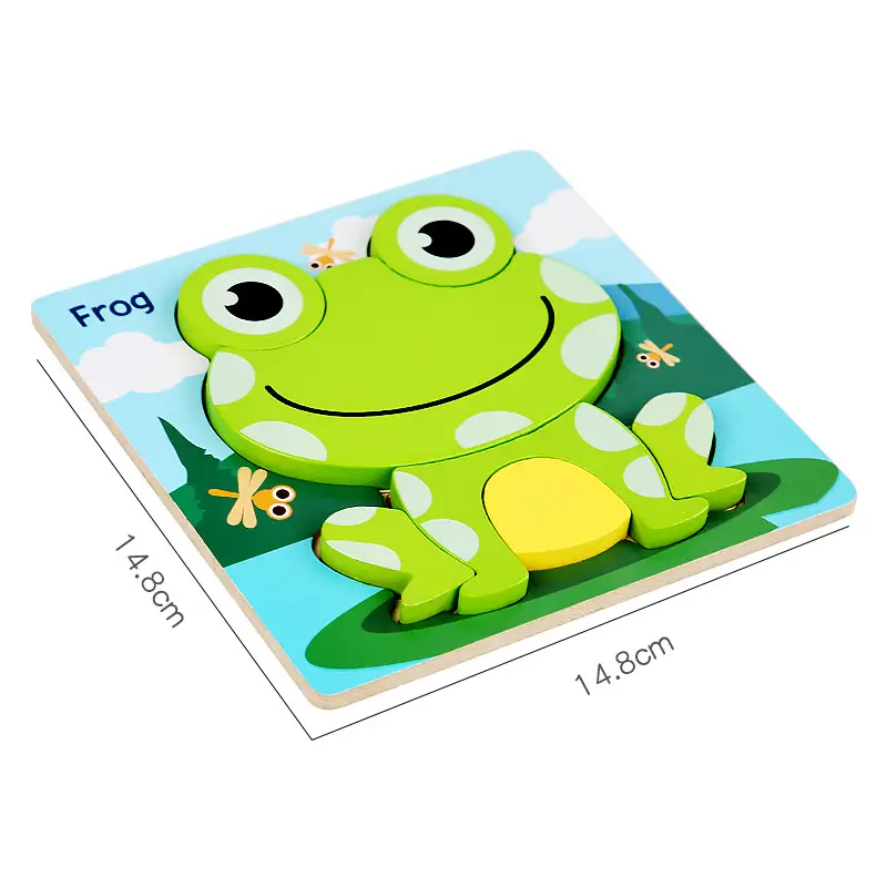 3D Wooden Frog Puzzle for Kids Educational Toy