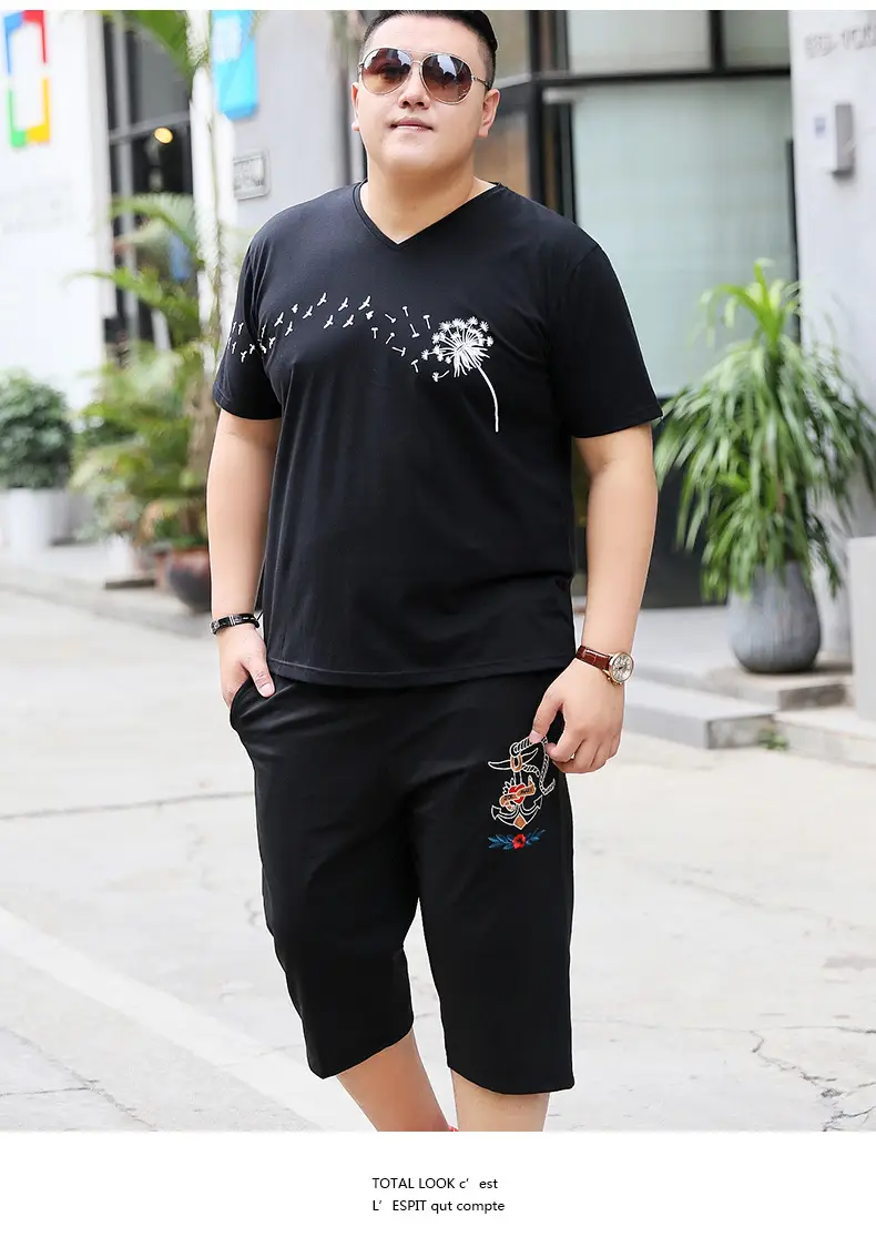 Bi Meng Chao Men Shorts Fat Plus Size Black — feature 10