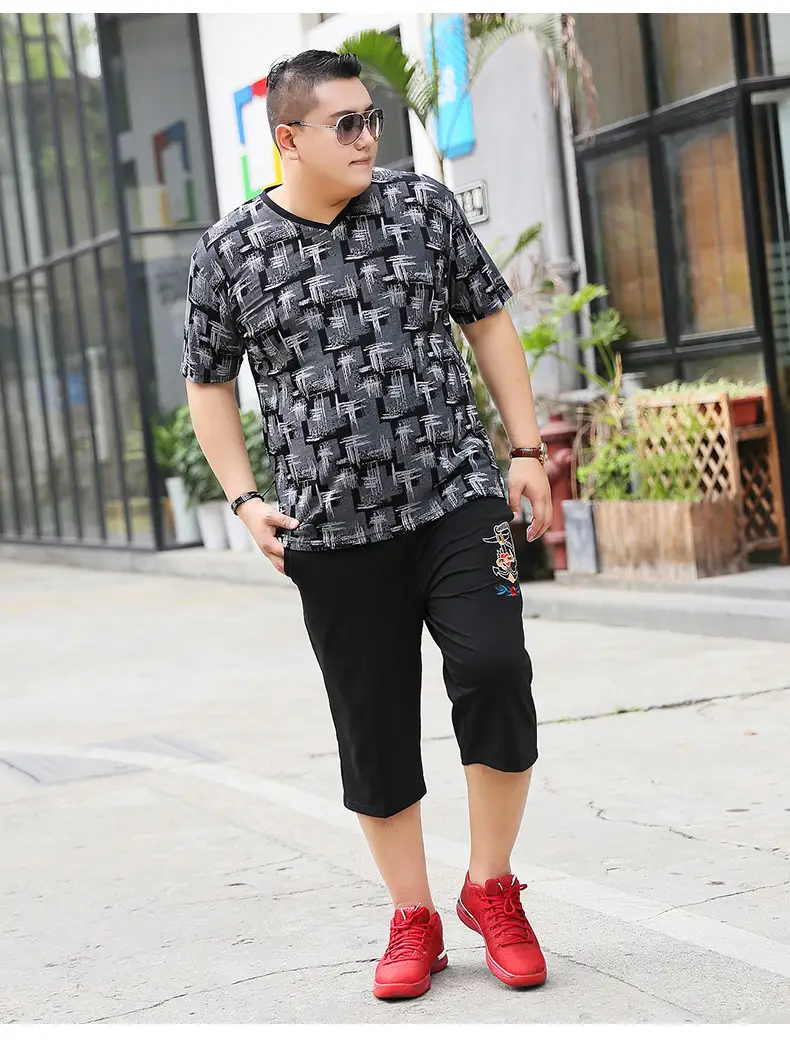 Bi Meng Chao Men Shorts Fat Plus Size Black — feature 12