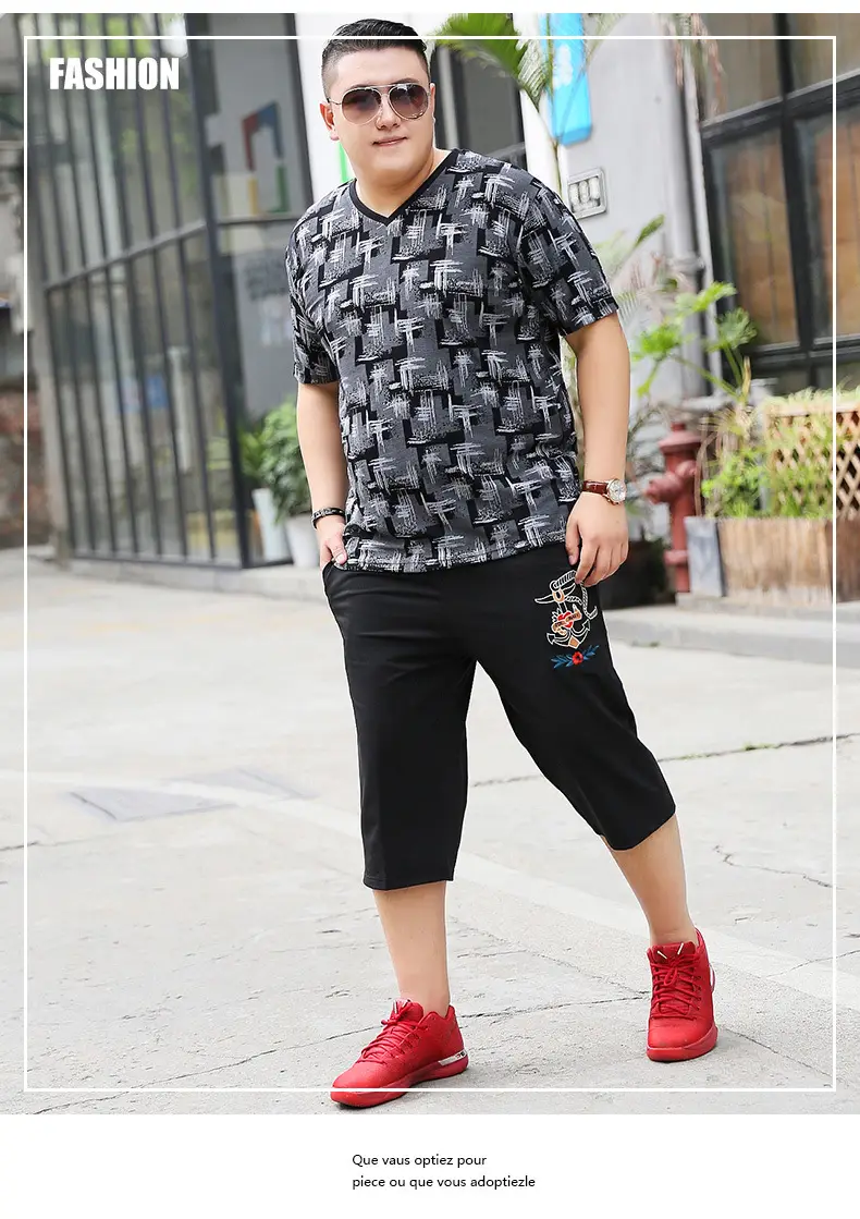 Bi Meng Chao Men Shorts Fat Plus Size Black — feature 9