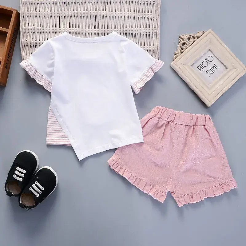 Baby Cupcake T-Shirt & Shorts Set White Pink - Image 6
