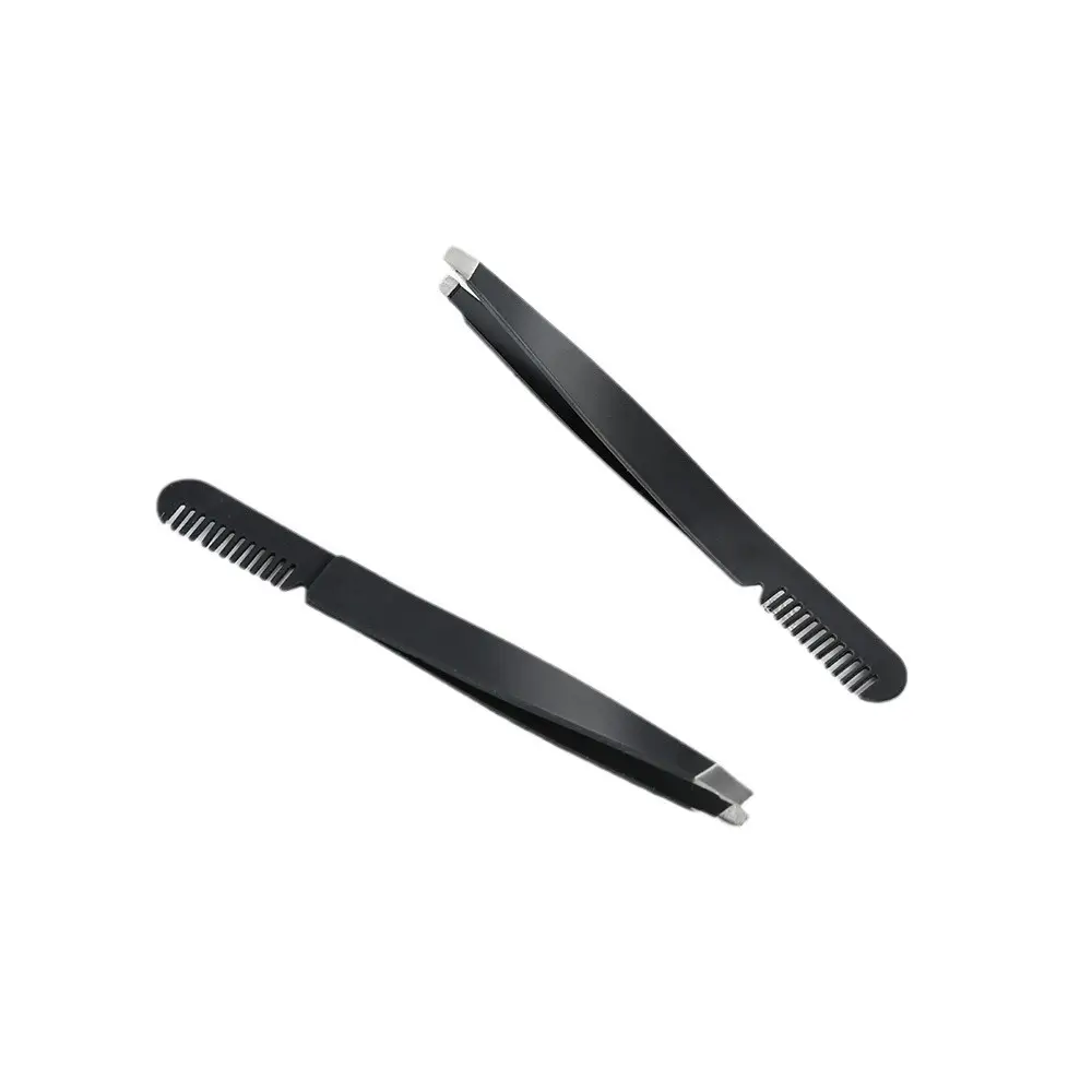 Black Two-In-One Eyebrow Clip Comb Pliers - Image 7