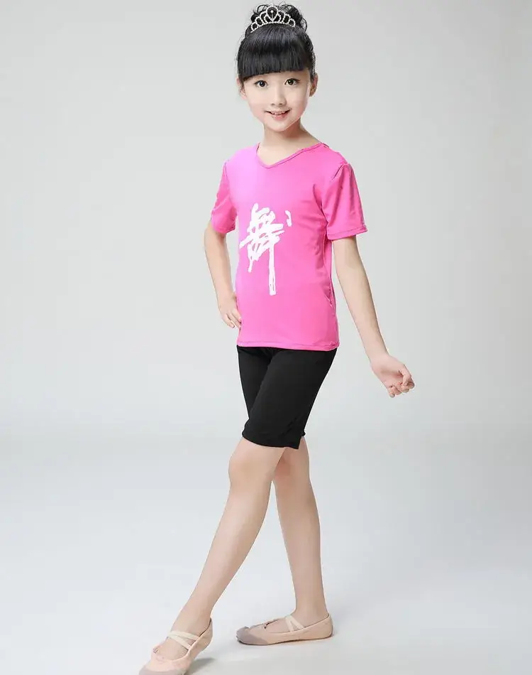 Girls Pink Long Sleeve Dance Shorts Set