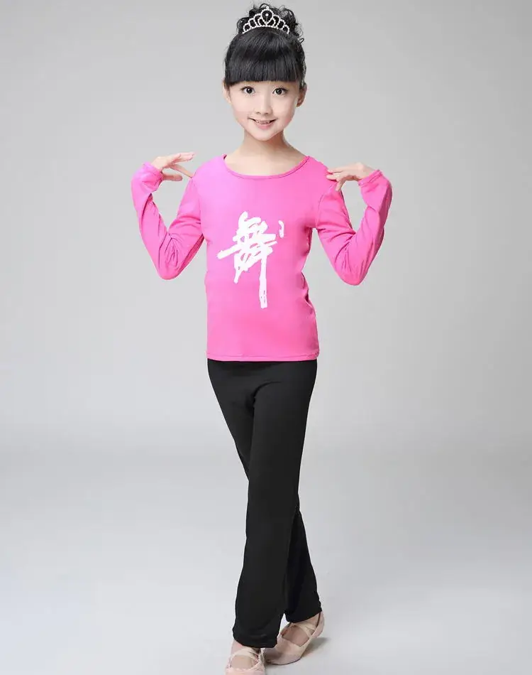 Girls Pink Long Sleeve Dance Shorts Set