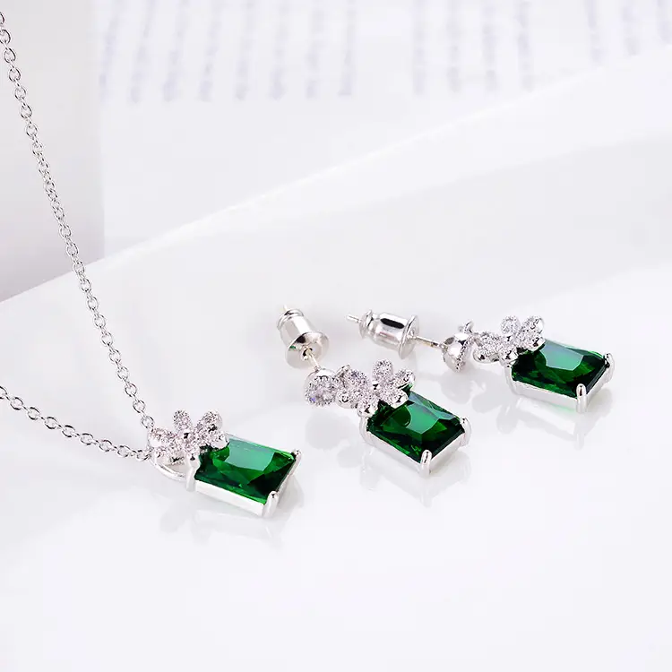 Cross-border Luxury Red Zircon Necklace Set for Women - Image 3