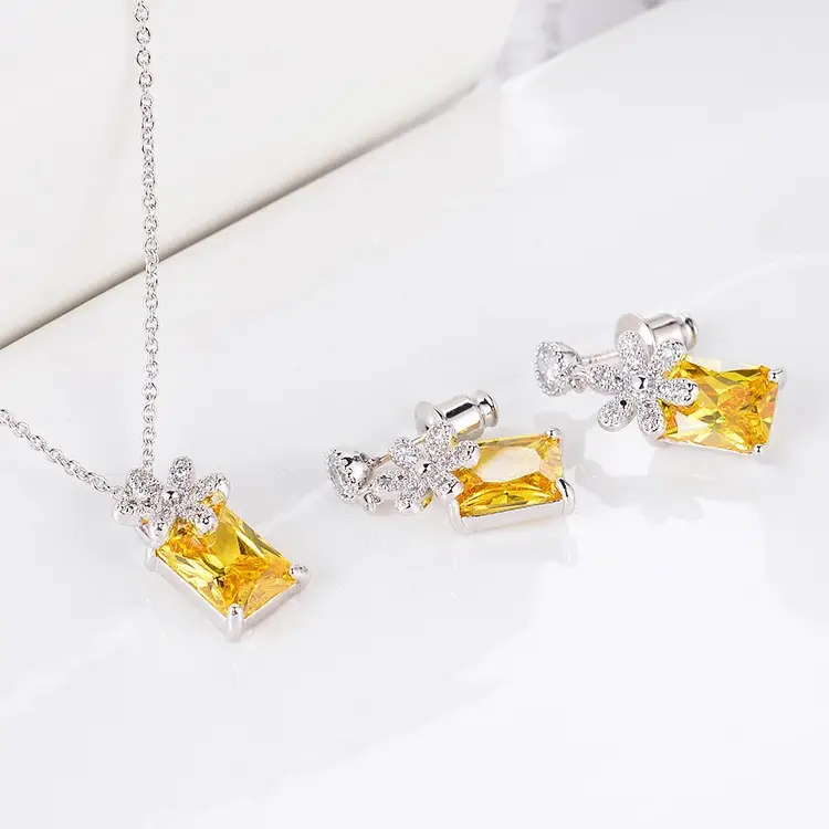 Cross-border Luxury Red Zircon Necklace Set for Women - Image 2