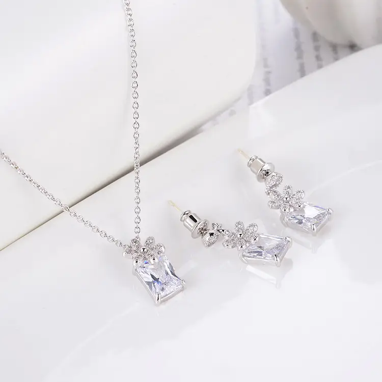 Cross-border Luxury Red Zircon Necklace Set for Women - Image 4