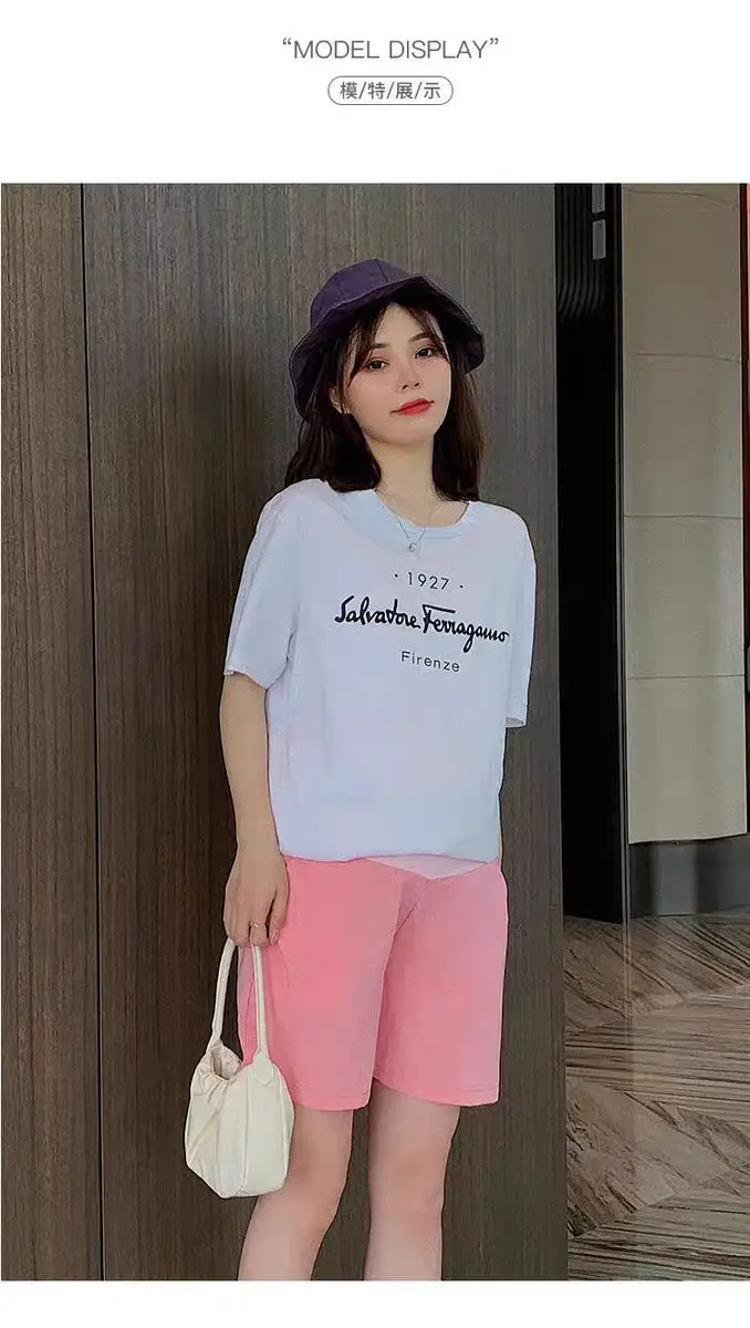 Dropshipping Spring and Summer Maternity Wear Thin Cotton and Linen Loose Maternity Pants Shorts Belly Support Maternity Shorts Outer Wear Breathable