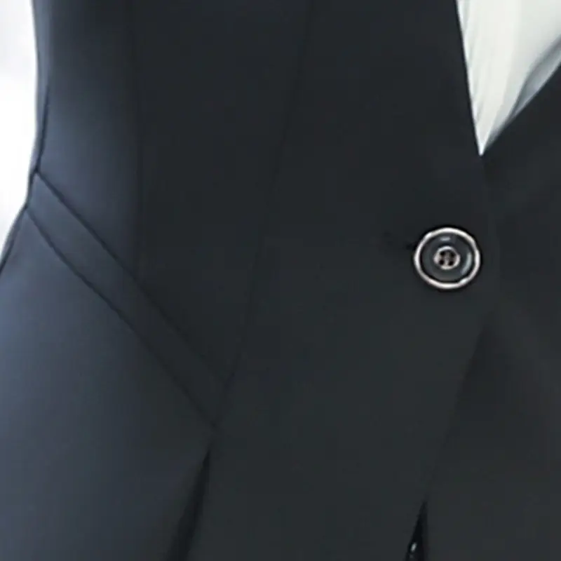 Women's Black Formal Suit with Button Detail