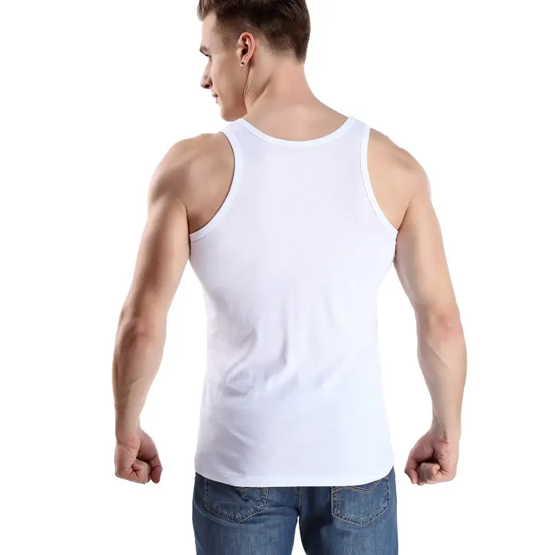 Men's Pure Cotton Slim Fit Vest White - Image 4