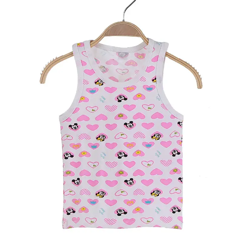Children's Pink Sleeveless Vests Full Cotton Summer - Image 2