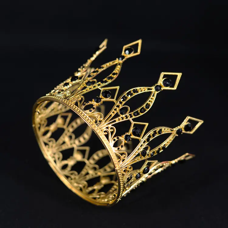 Korean Round Metal Crown for Bride Wedding Decoration - Image 8