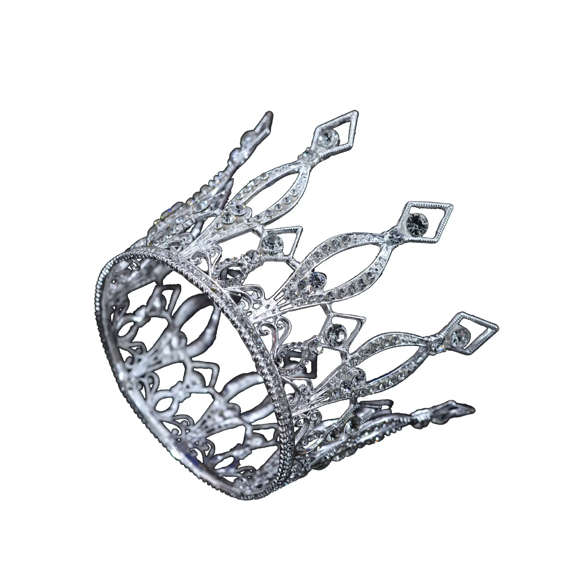 Korean Round Metal Crown for Bride Wedding Decoration - Image 10
