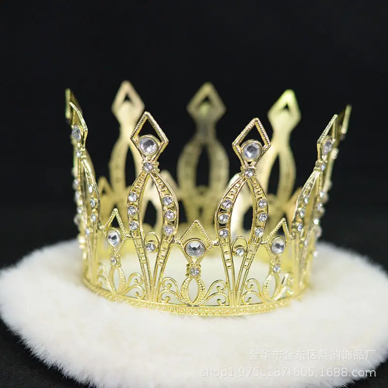 Korean Round Metal Crown for Bride Wedding Decoration - Image 5