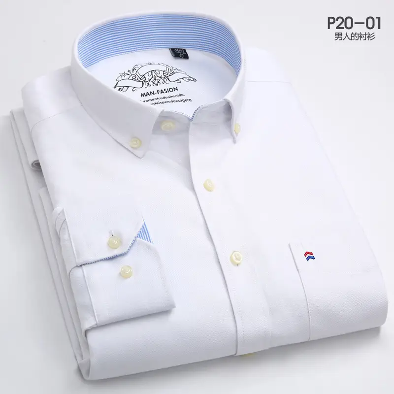 Oxford White Men's Long Sleeve Slim Fit Shirt