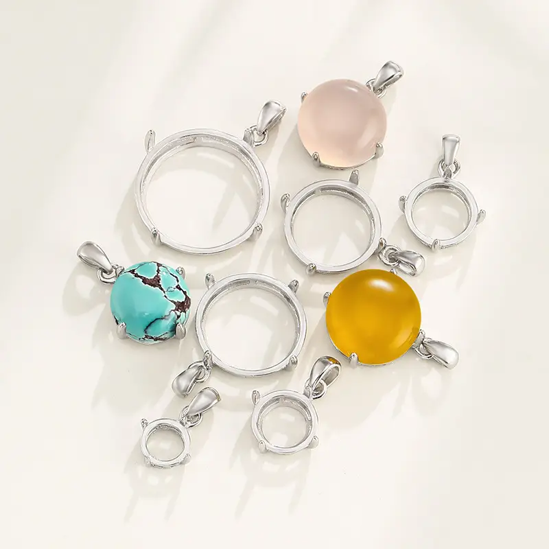 S925 Sterling Silver Pendant with 18K Gold Plated Buckle