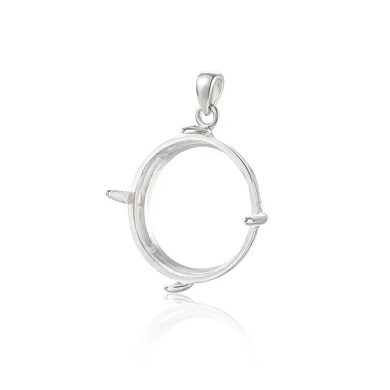 S925 Sterling Silver Pendant with 18K Gold Plated Buckle