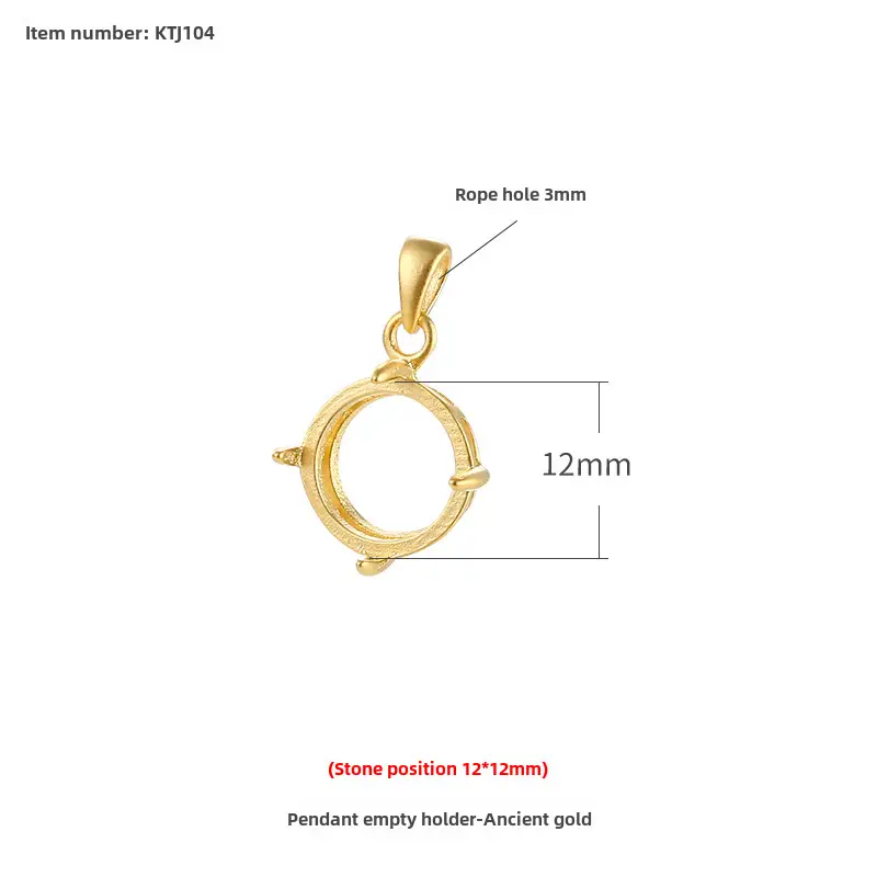 S925 Sterling Silver Pendant with 18K Gold Plated Buckle
