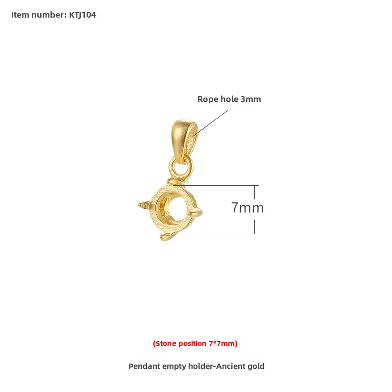 S925 Sterling Silver Pendant with 18K Gold Plated Buckle