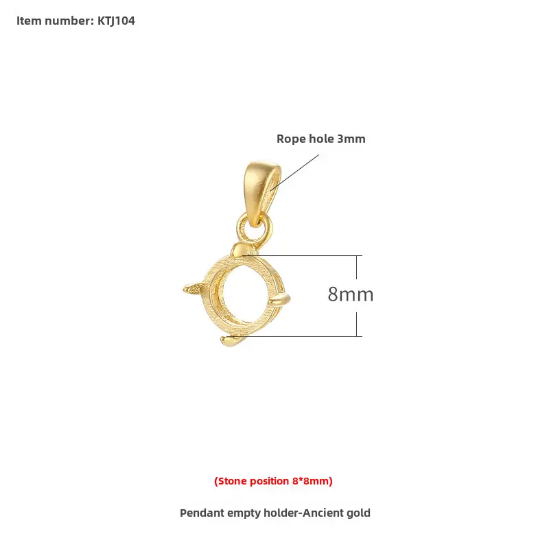 S925 Sterling Silver Pendant with 18K Gold Plated Buckle