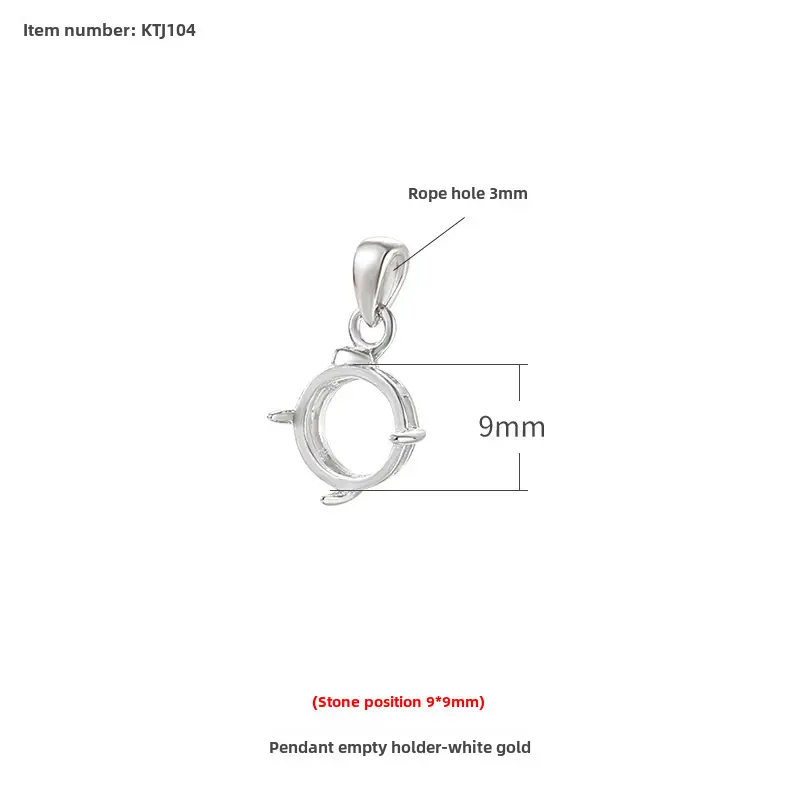 S925 Sterling Silver Pendant with 18K Gold Plated Buckle