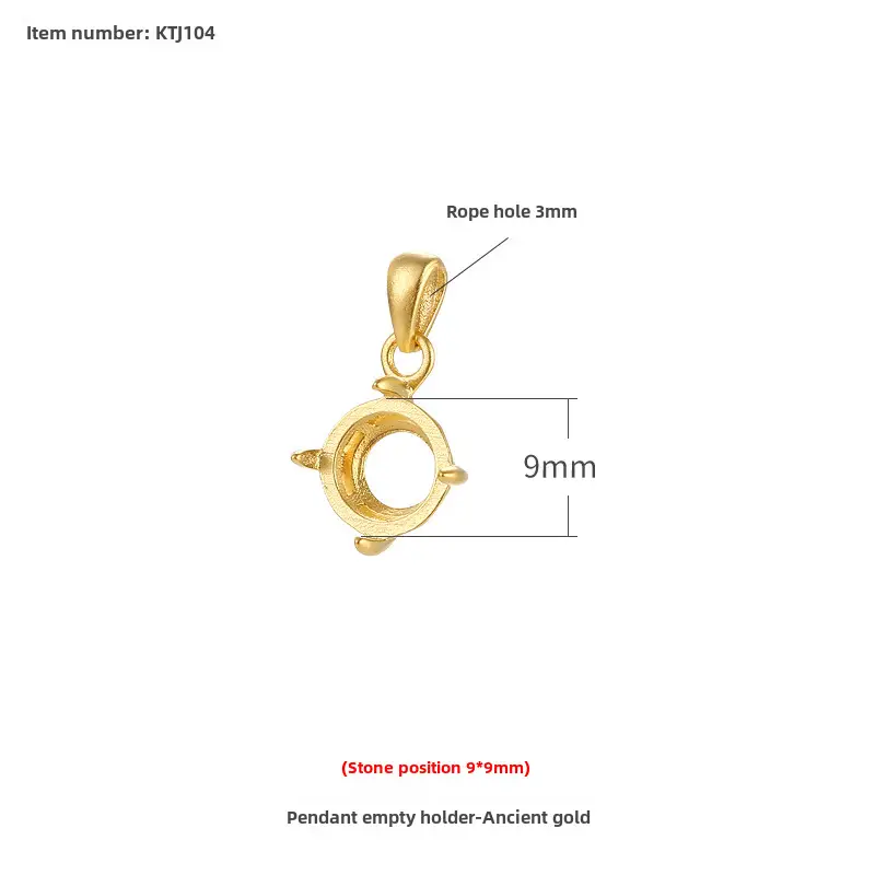 S925 Sterling Silver Pendant with 18K Gold Plated Buckle