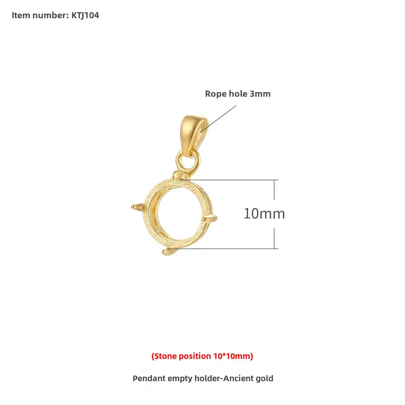 S925 Sterling Silver Pendant with 18K Gold Plated Buckle